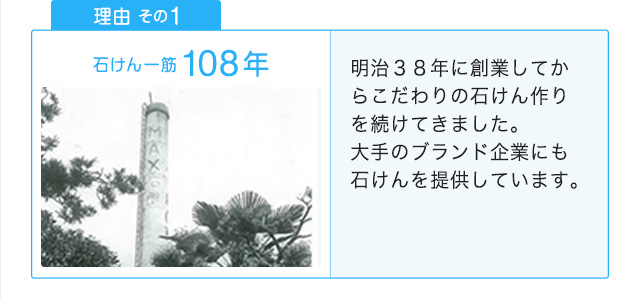 石けん一筋108年