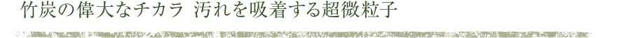 竹炭の偉大なチカラ 汚れを吸着する超微粒子